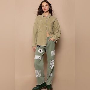 #168 POL Button down shirt with distressed detail